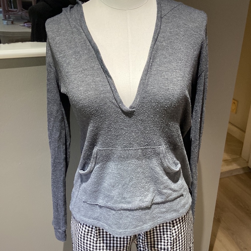Gray ombre hooded top